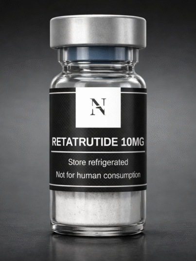 Retatrutide vial close-up shot
