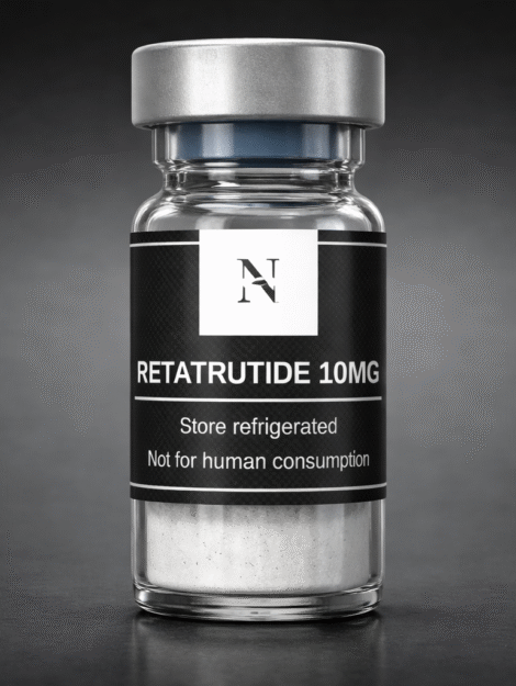Retatrutide vial close-up shot