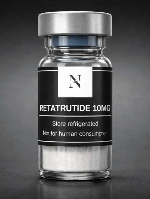 Retatrutide vial close-up shot