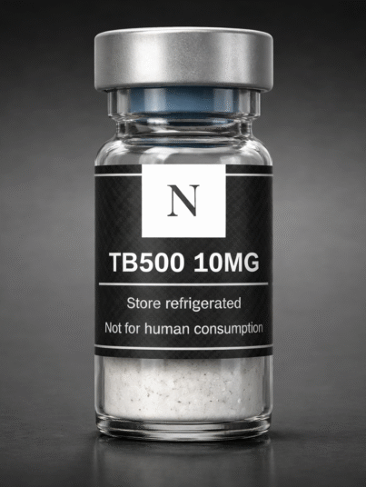 TB500 vial with clear label